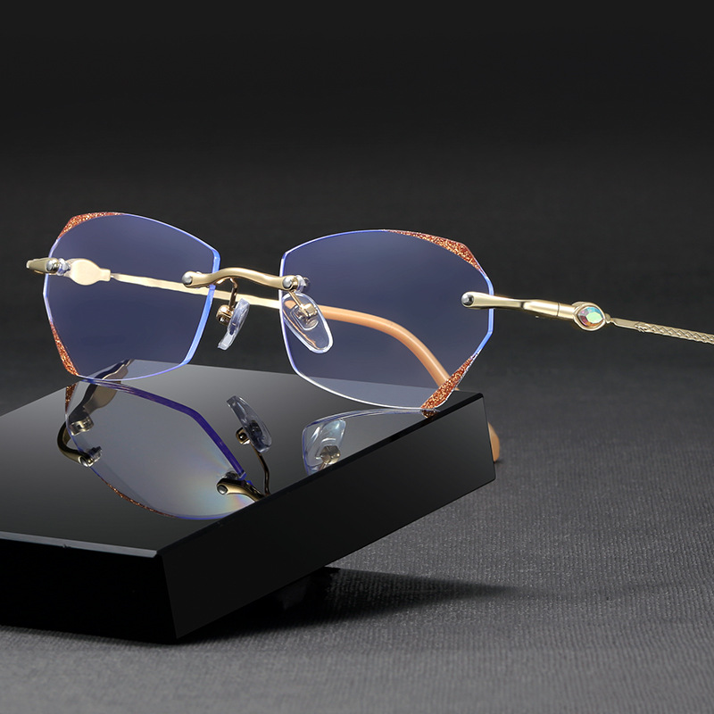 欧轩2022年新品切边镶钻老花镜女防商务时尚蓝光老花眼镜厂家批发