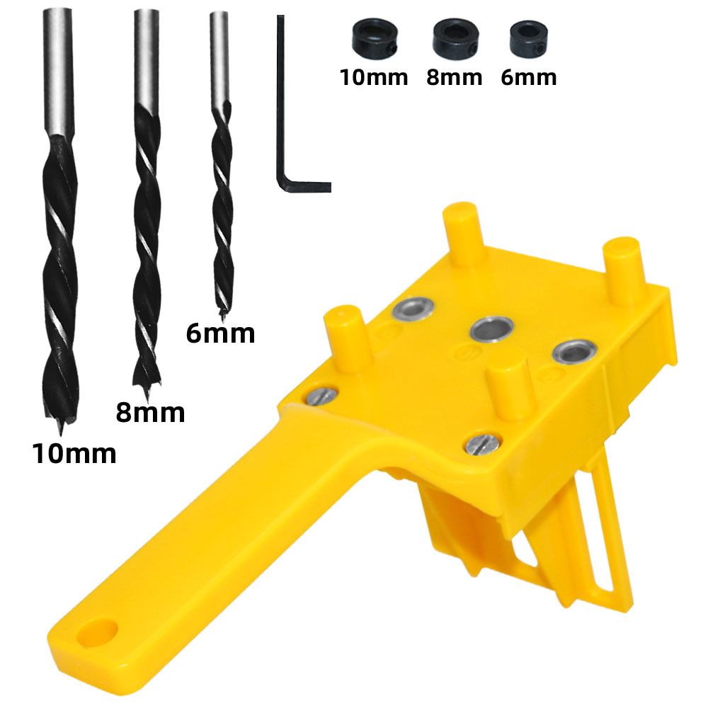 Woodworking Straight Hole Puncher Boxed ABS Handheld Wood Board Connecting Hole Borehole Locator Woodworking Tools