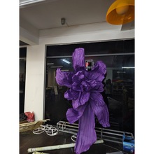 巨型纸艺紫色美塑花橱窗装饰摄影背景手工纸花大型装饰婚庆婚礼