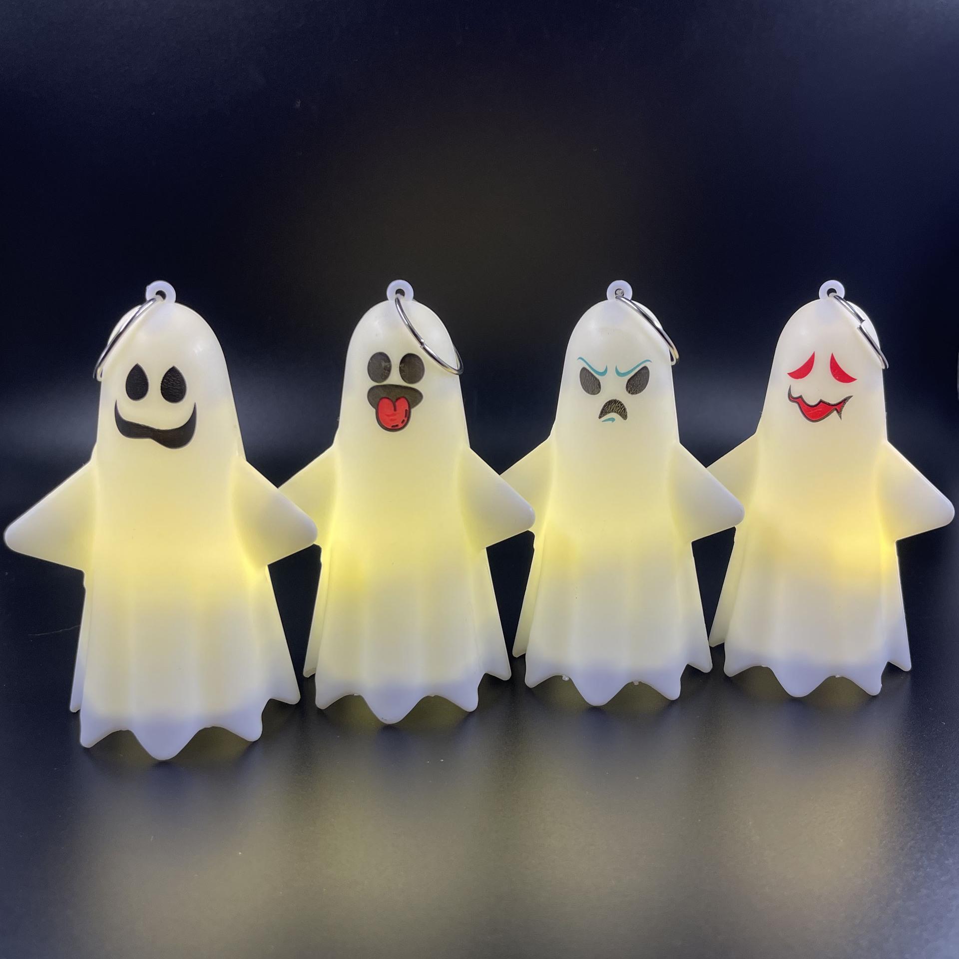 跨境新品万圣鬼节氛围布置幽灵南瓜灯蜡烛台装饰工艺品可爱表情灯