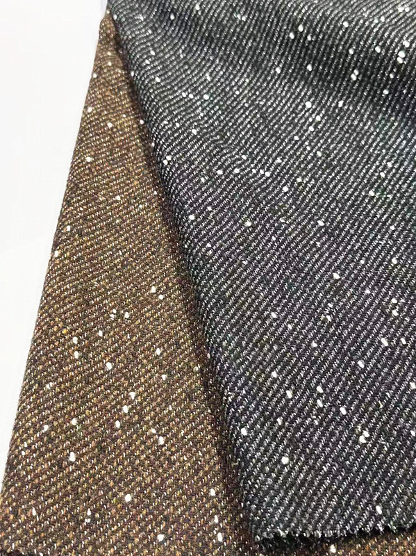 绍兴货源 粗纺呢绒点子斜纹  义乌服装/鞋帽/箱包毛呢面料