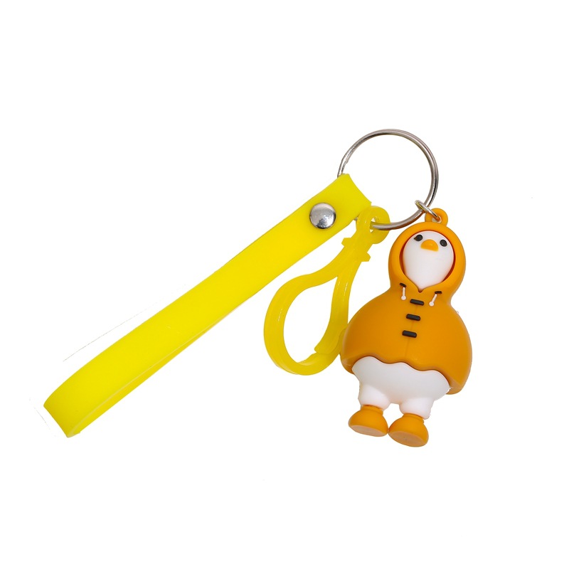 Cartoon Raincoat Duck Keychain Cute Duck Key Pendants Creative Couple Car Key Chain Small Gift Wholesale