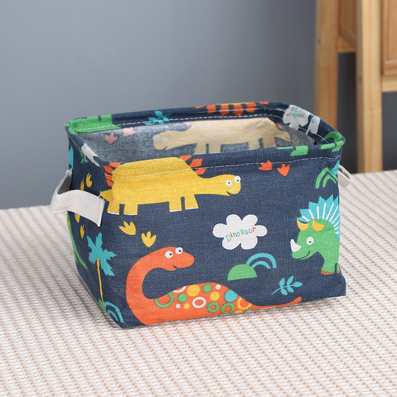 Cotton and Linen Fabric Foldable Storage Box Toy Sundries Changing Clothes Storage Basket Desktop Storage Box