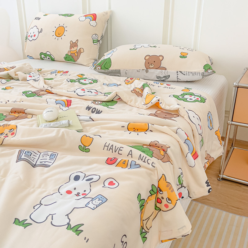 Class a Maternal and Child Summer Blanket Children's Knitted Cotton Nap Quilt Double Air Conditioning Duvet Machine Washable Summer Quilt Wholesale