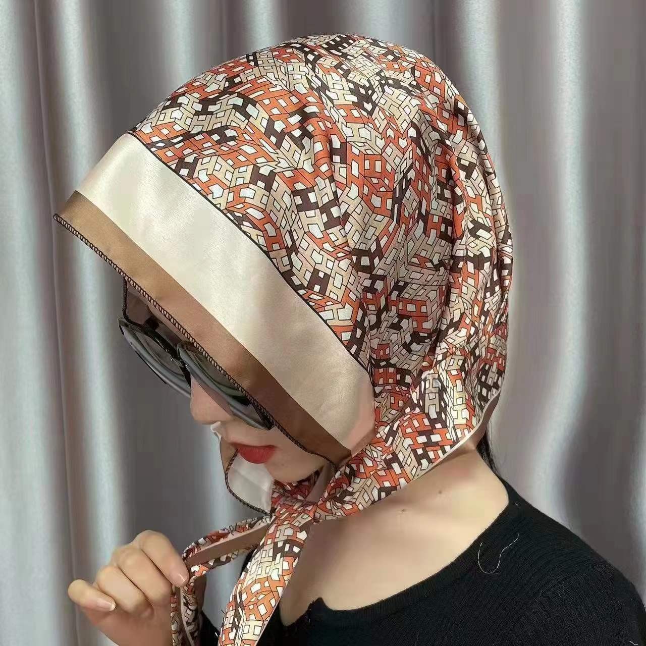 穆斯林头巾春秋夏新款百变定位丝巾套头盖头面纱女士回族时尚围巾