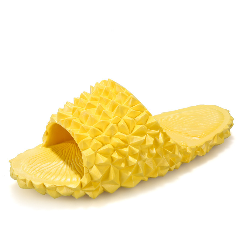 休闲网红新款一字榴莲平底拖鞋女居家两穿炸街外穿沙滩凉拖鞋代发