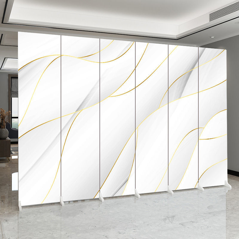 屏风 简约白色隔断墙折叠移动办公室现代家用遮挡白色布艺折屏