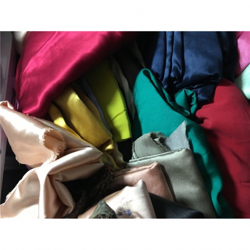 布头批发桑蚕丝真丝面料布料素绉缎重磅柔软服装零布称斤批发