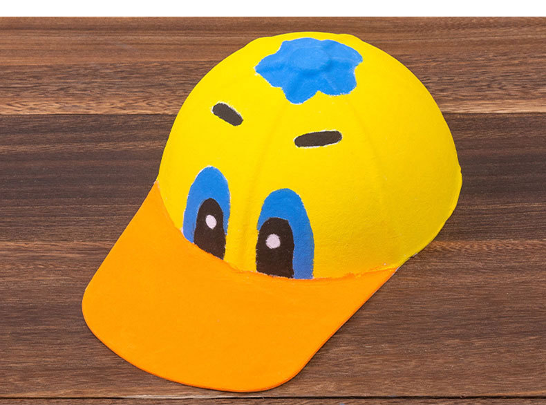 diy纸浆白坯棒球帽子牛仔帽鸭舌儿童手绘画斗笠草帽贝勒爷帽