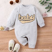 亚马逊热销新款宝宝长袖BABY毛巾绣连体衣Children's clothing