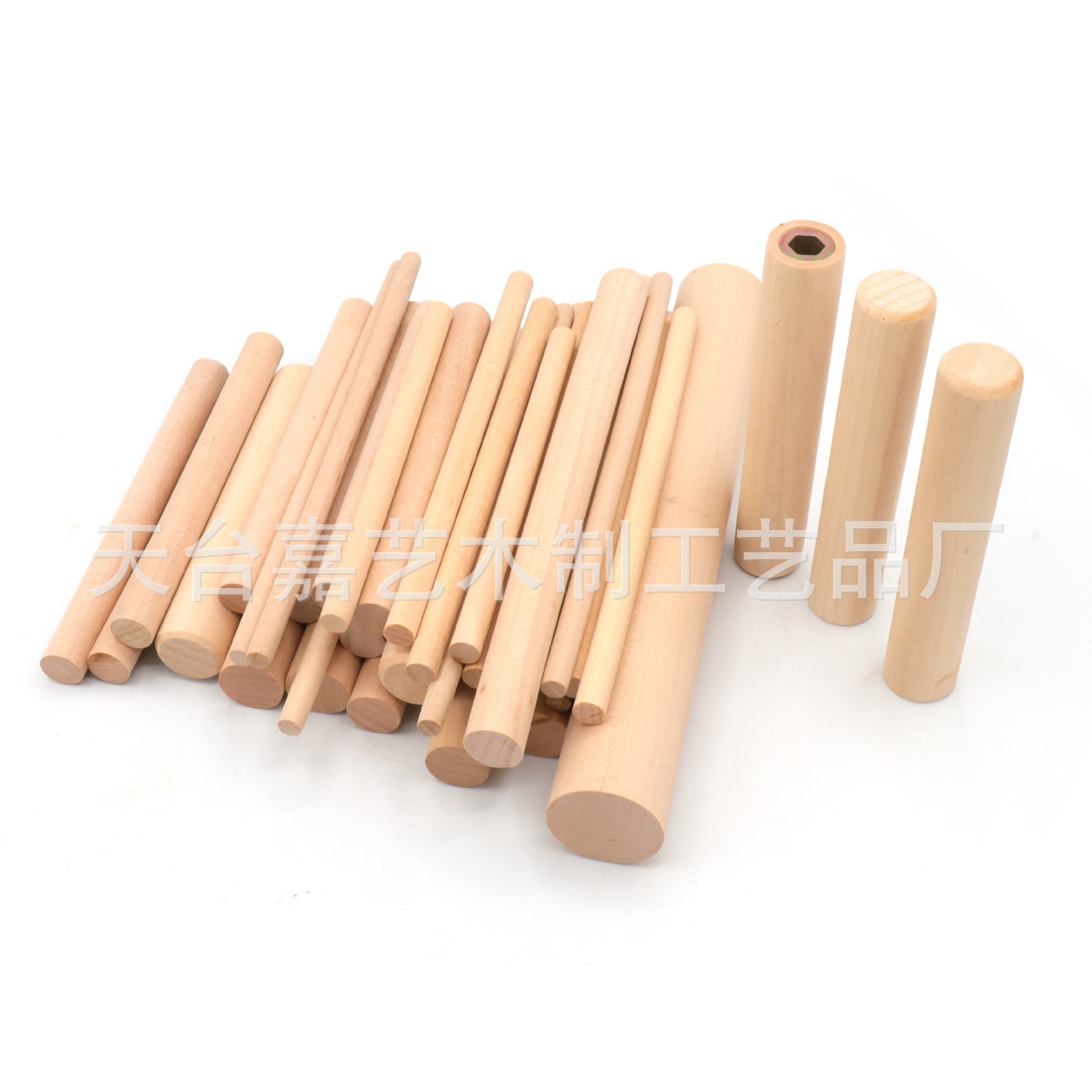 Flagpole Solid Wood Birch Stick round Wooden Stick Small Pole Wooden Handle Fixed Z Small Wooden Stick Various Models 1cm to 90cm