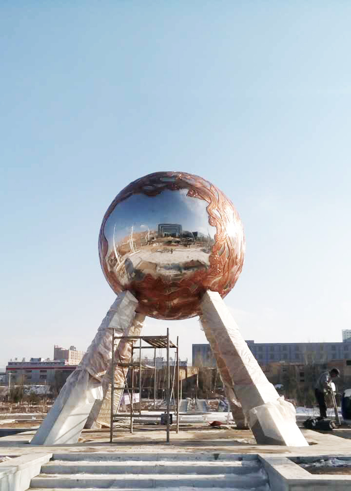 [雕塑设计定制]不锈钢球体雕塑 室外景观雕塑 厂家生产定制