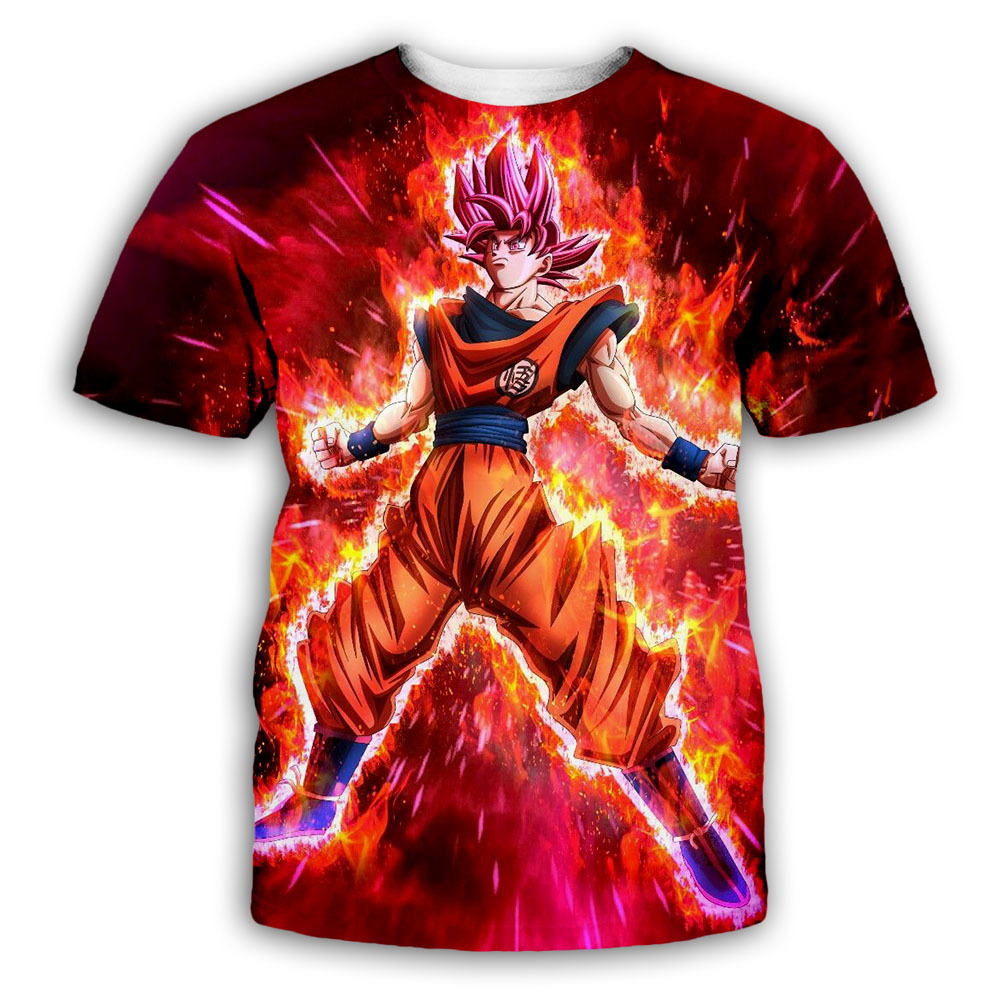 爆款七龙珠赛亚人印花短袖 3d男士t恤来图可定制 厂家直销