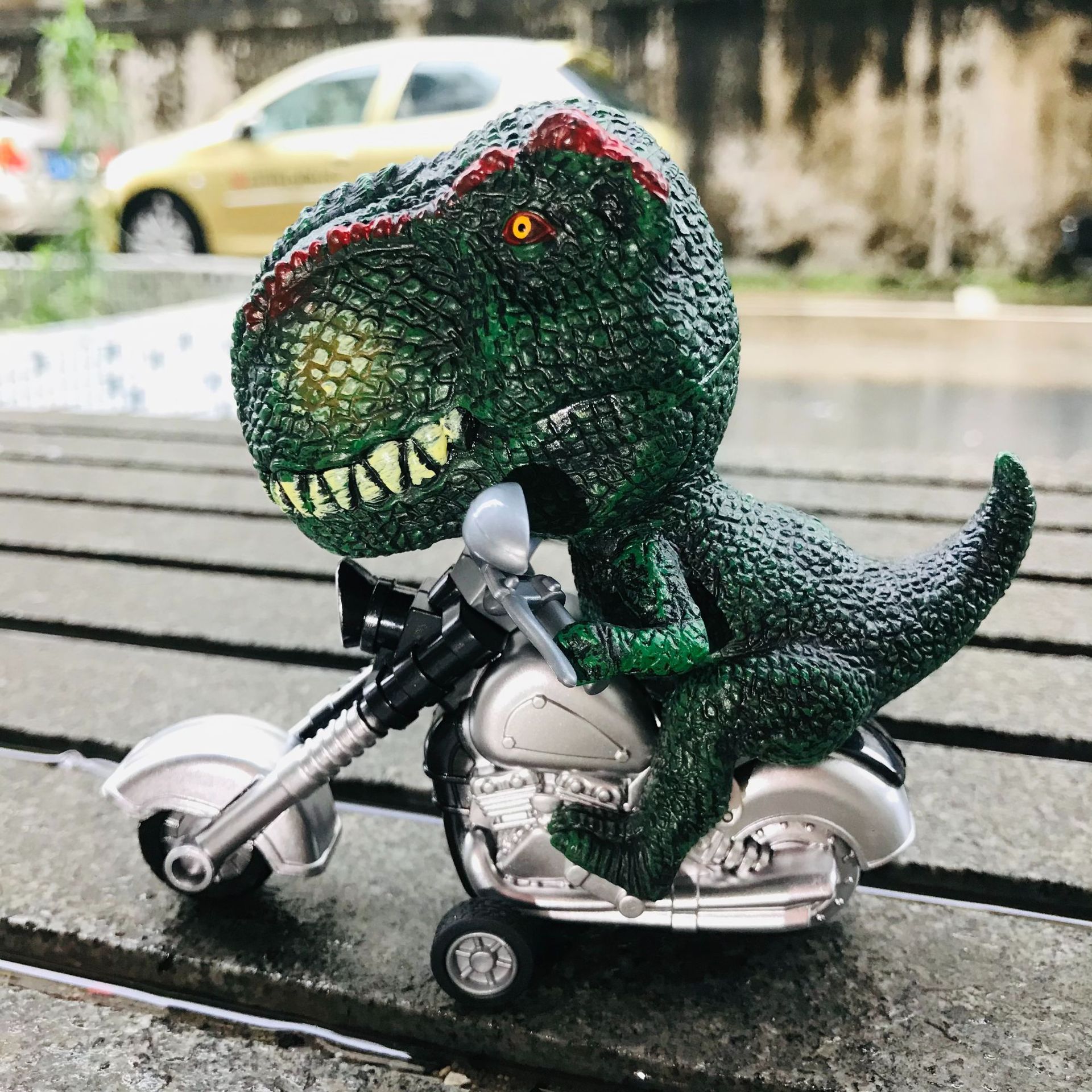 包邮跨境恐龙模型惯性摩托车玩具抖音网红同款男孩玩具车汽车批发