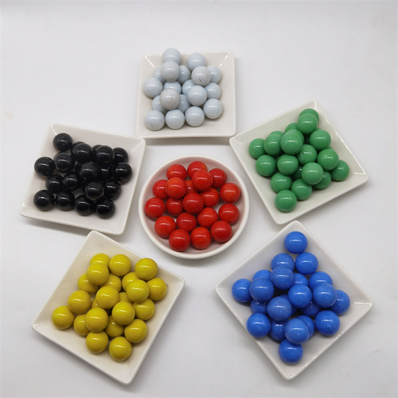 16mm奶油玻璃弹珠 彩色玻璃球 玻璃扁珠 彩色玻璃砂