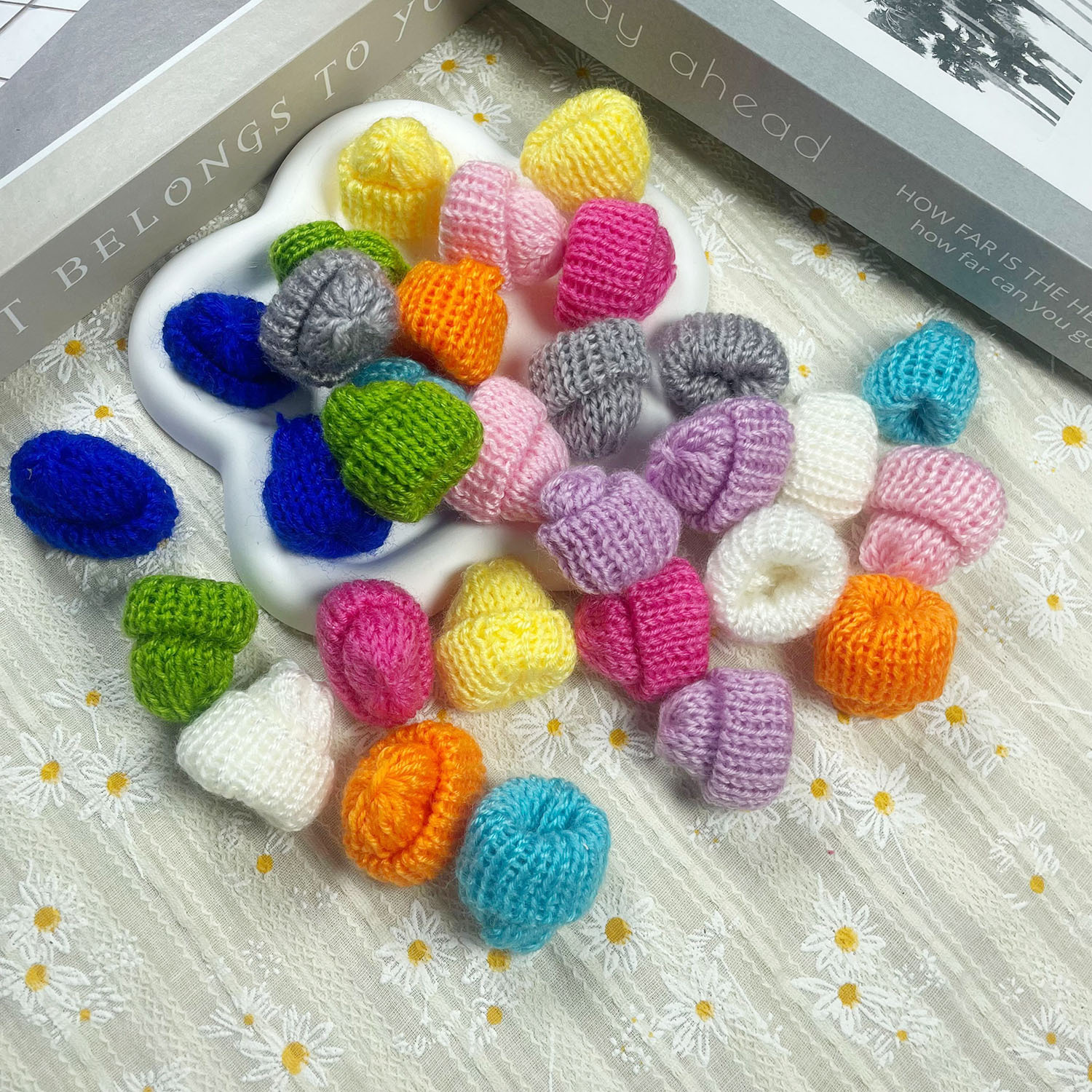 迷你毛线帽子饰品diy配件 针织创意手指帽子毛线手工发夹配饰批发