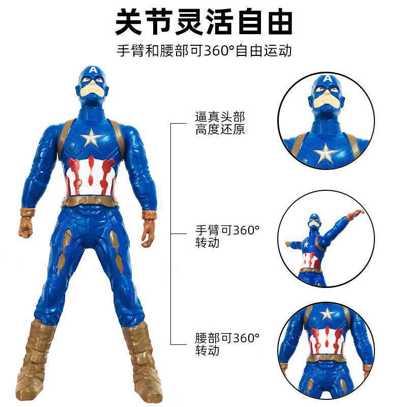 Avengers Hand-Made Cartoon Characters Children's Hand Pressure Rotating Toy Super Hero Ultraman Movable Model