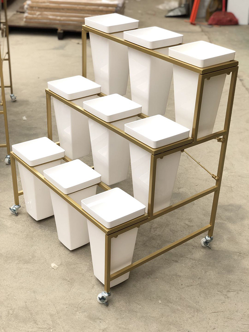 大号花店鲜花展示架花卉阶梯花店花架花桶摆摊架子移动鲜花陈列架