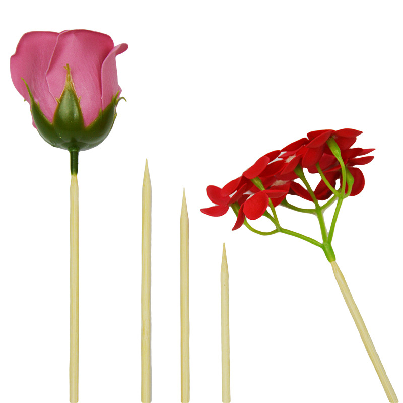 竹签花杆花茎插花杆子仿真玫瑰花杆花枝花支竹杆子可定制批发