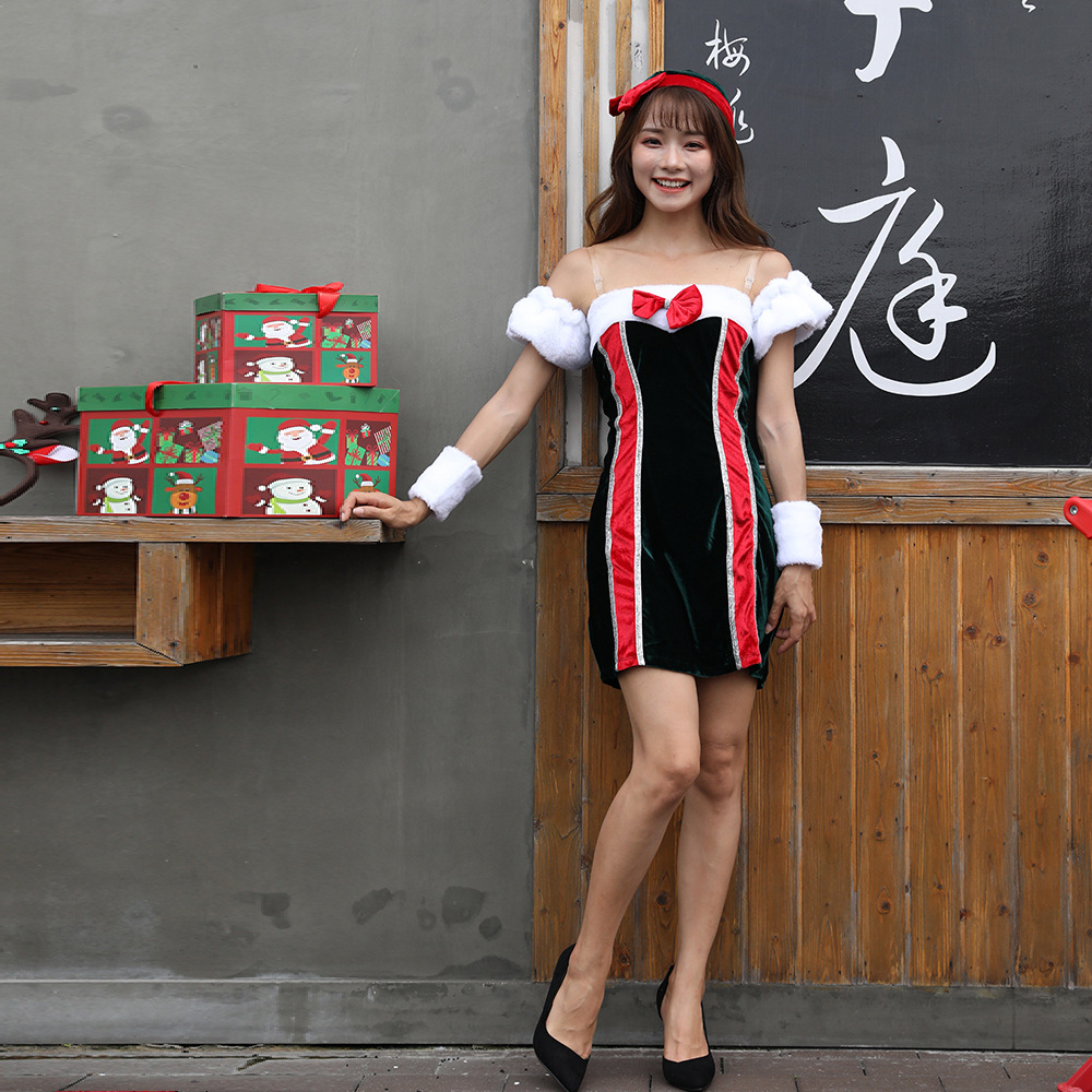 外贸日本可爱猫女圣诞节服装 性感角色扮演cos 猫女郎圣诞服-阿里巴巴
