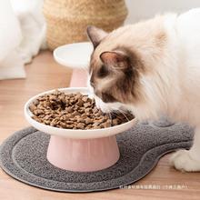 猫碗陶瓷猫粮碗狗碗猫咪饭盆保护颈椎宠物水碗吃饭高脚餐盘猫食盆