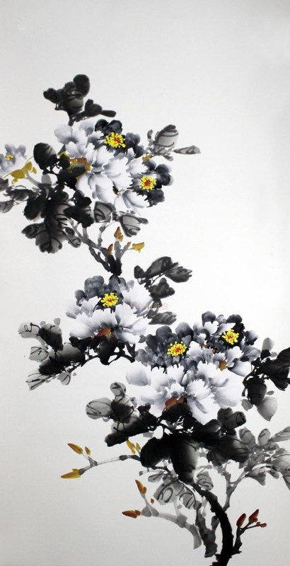 洛阳四尺竖幅四尺国画牡丹画卧室中堂字画客厅真迹可装裱风水挂画