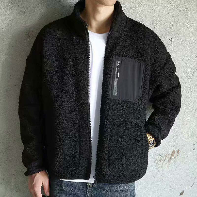 羊羔绒外套男棉衣秋冬季加绒加厚棉服男装抓绒羊羔毛棉袄上衣服潮