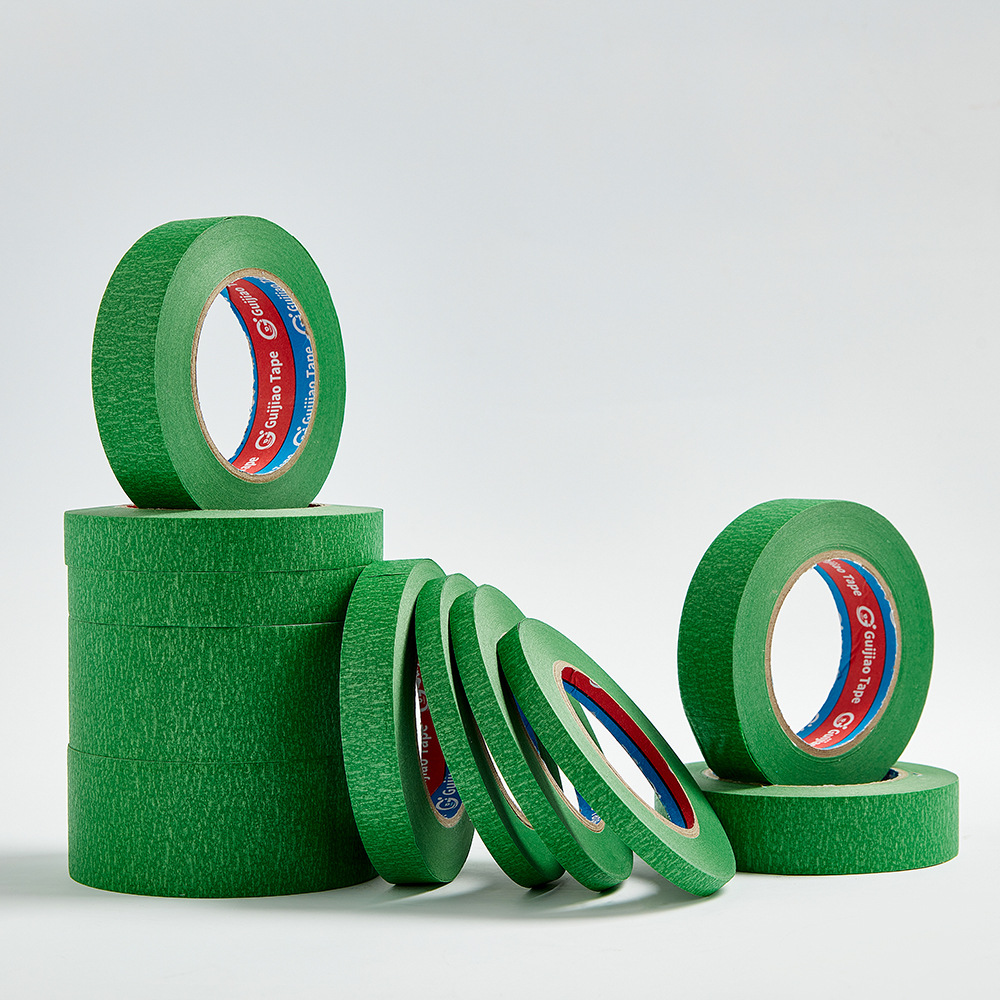 外墙专用美纹纸高粘真石漆绿色美纹纸胶带喷漆美缝装修防水分色纸