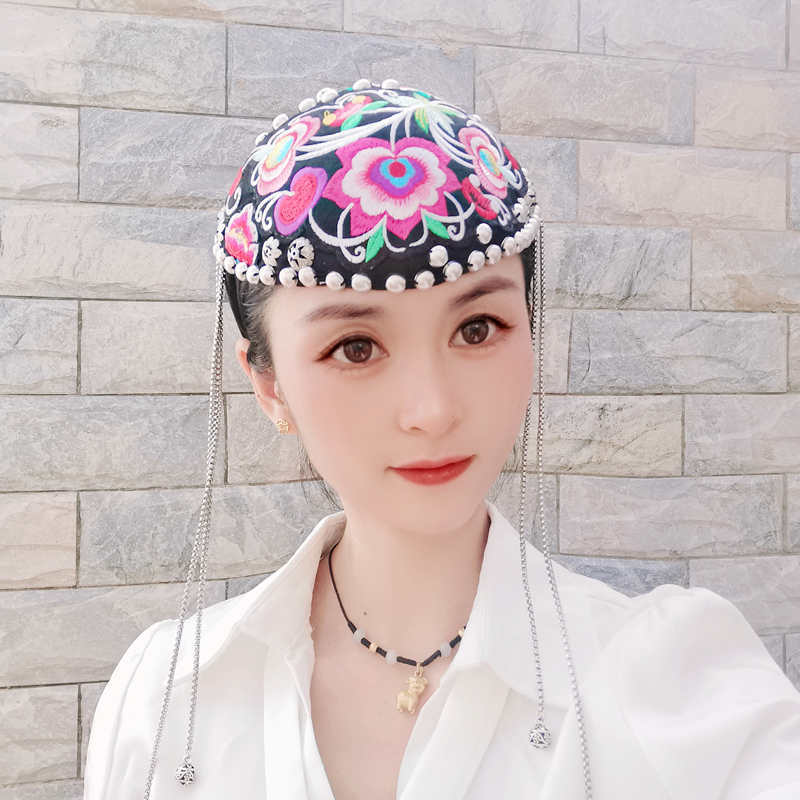 网红中国风绣花发箍夸张复古国潮重工刺绣头饰女宽边汉服搭配发箍