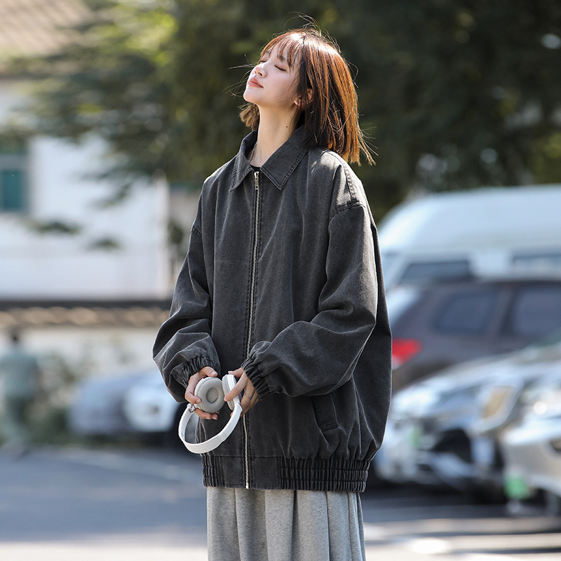 卡哈特外套男日系复古水洗翻领夹克男女春秋潮牌宽松百搭一件代发