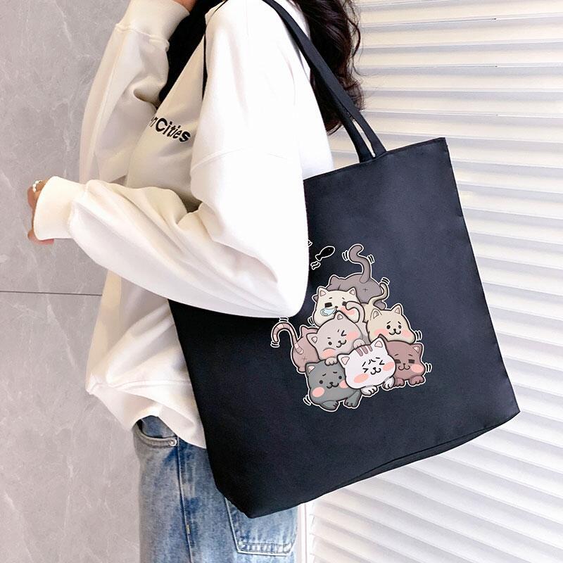 Canvas Bag Women's New Shoulder Handbag Student Tote Bag Foreign Trade Large Capacity Hand Bag Canvas Bag Wholesale