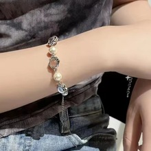 日韩透明珠子手链女拼接珍珠轻奢ins个性小众设计感气质甜酷手链
