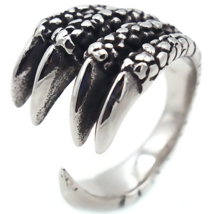 rc275外贸欧美 复古男士钛钢戒指 霸气钢戒 鹰爪不锈钢戒指