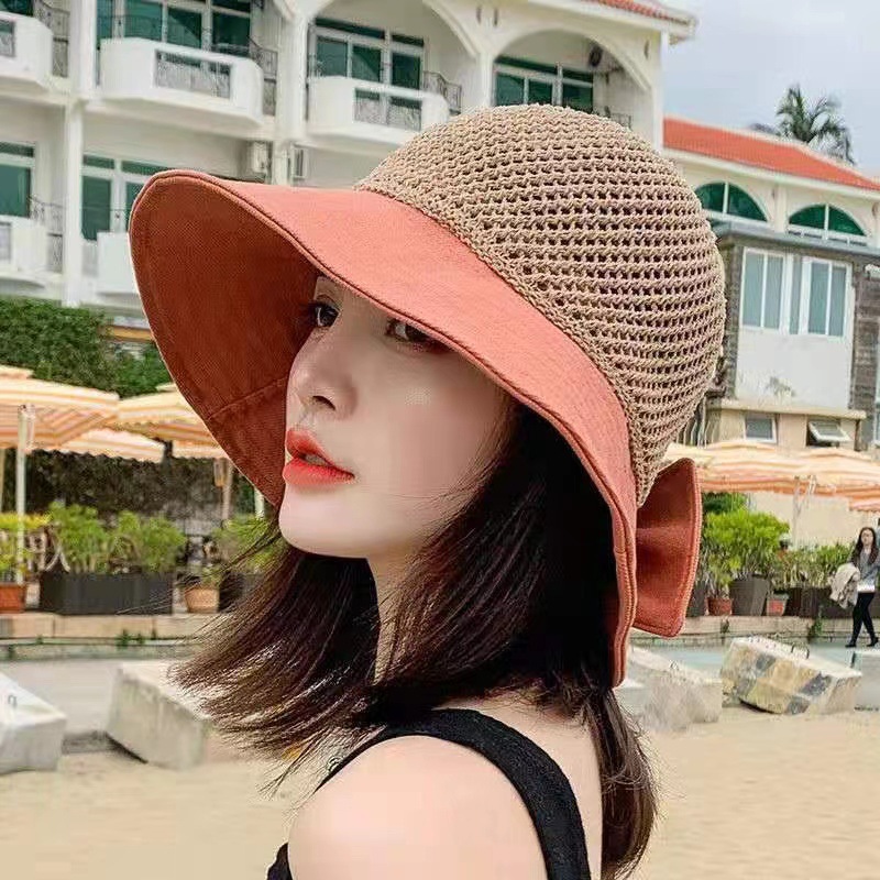 New Sun-Shade Fisherman Hat Women's Summer Korean Style Versatile Fashion Sun Hat Beach Casual Sun-Proof Breathable Bucket Hat