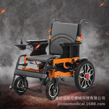 工厂直销残疾人老年人代步车热销碳钢车架左右可折叠便携电动轮椅