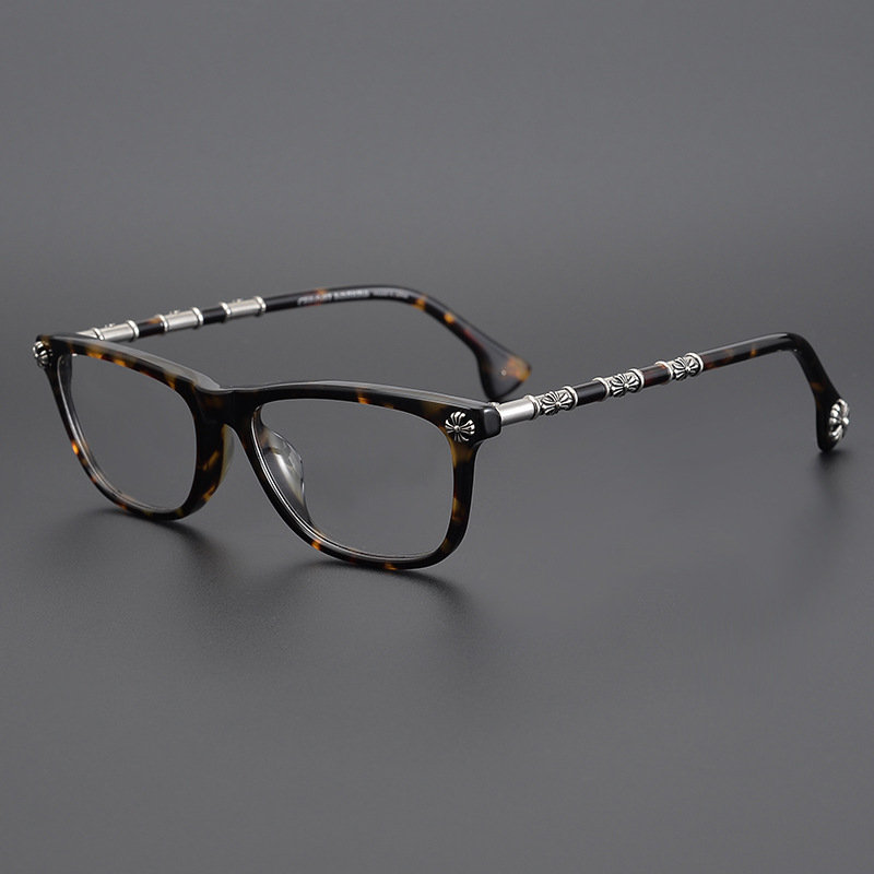 朋克十字经典环扣竹节形眼镜个性文艺方形意大利板材男女款眼镜架