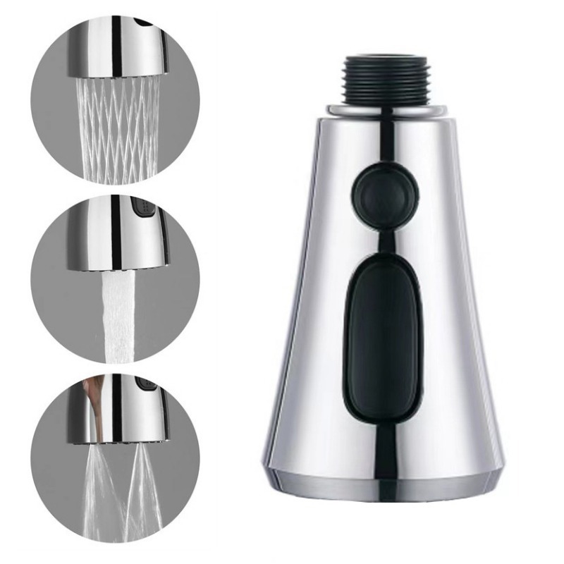 Kitchen Pull-out Faucet Replacement Head Accessories Bubbler Splash-Proof Nozzle Multi-Function with Scraping and Washing Small Waist