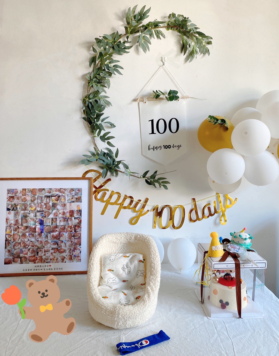 百日照拍摄道具ins风森系背景辅助道具满月宝宝主题创意新生儿