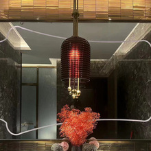 北欧现代设计师诧寂风餐厅简约水吧床头客厅沙发卧室装饰玻璃吊灯