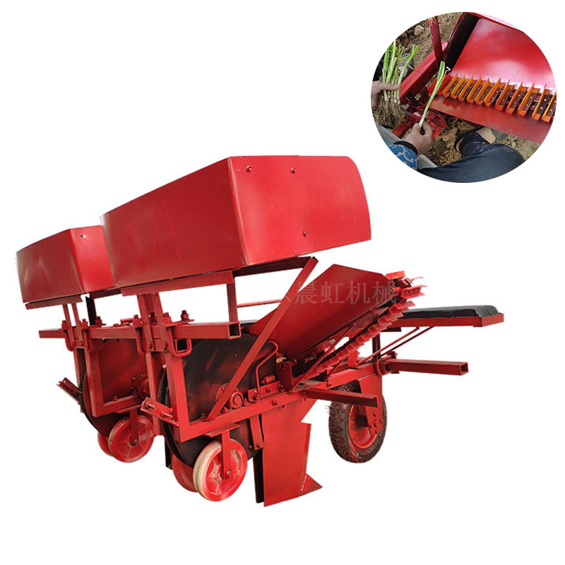 牵引式大葱移栽机 双行栽葱机 垄地平地大葱种植机