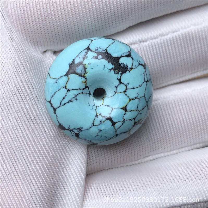 高瓷菱镁矿绿松石配饰文玩网花老型珠散珠顶腰珠diy手串108佛珠