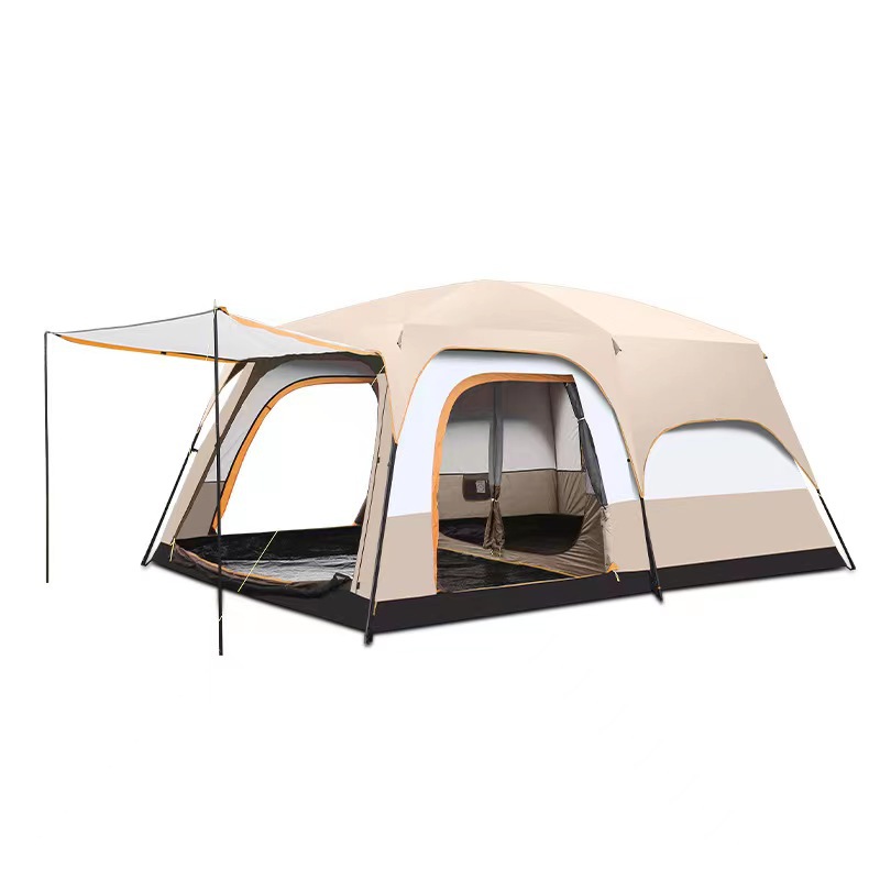 Spring Outing Tent Canopy Integrated Outdoor Camping Tent Wholesale Two Bedrooms and One Living Room 5-8 People Double Layer Waterproof Pavilion