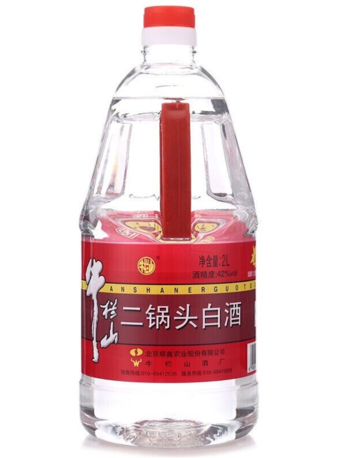 北京二锅头大桶装白酒 牛桶42度2l*6桶 清香整箱装