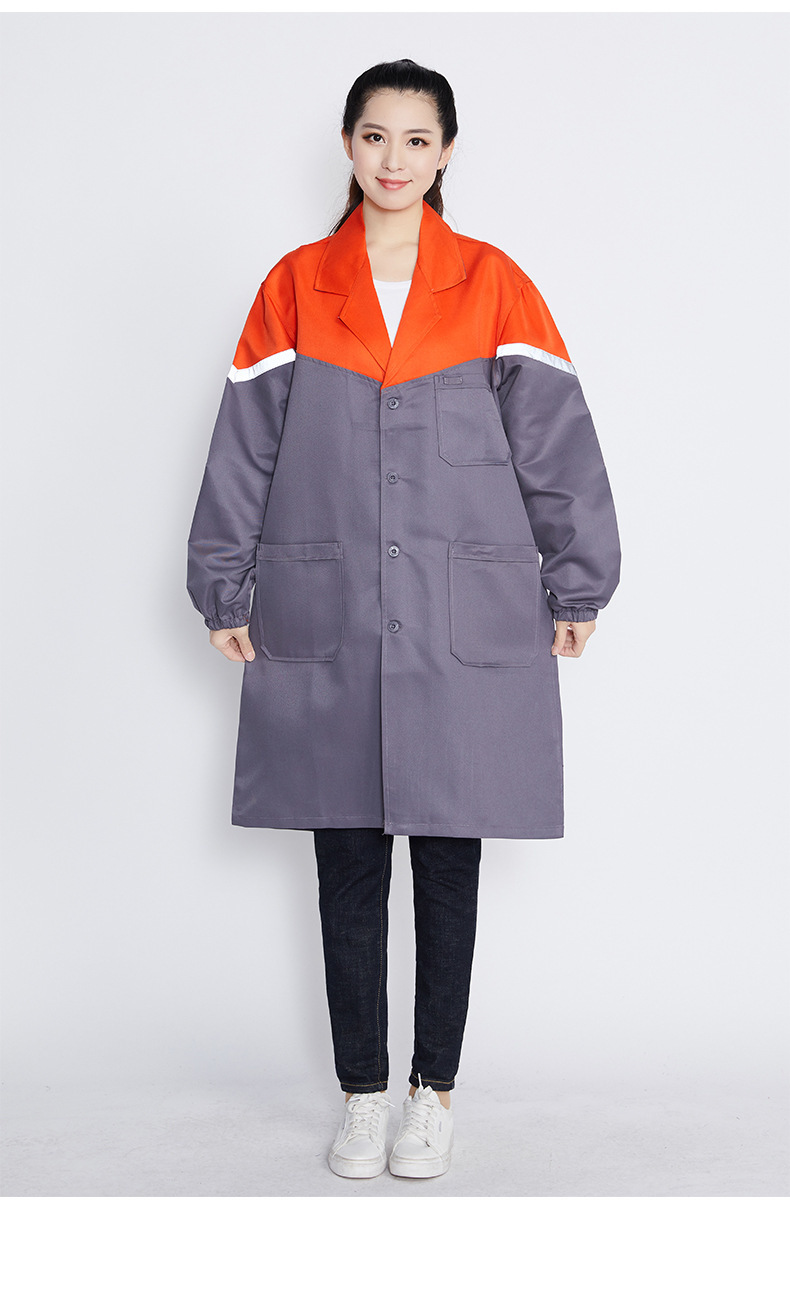 劳保蓝大褂子搬运服制印logo车间长袖春秋劳保服罩衣工作服大褂