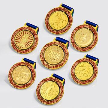 定制锌合金电镀金银铜奖牌舞蹈比赛优秀主持人歌唱比赛奖牌高尔夫
