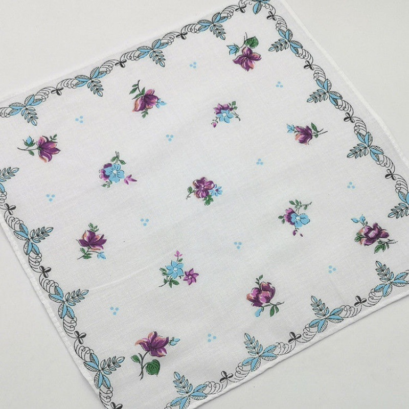 小手帕3条小手帕 碎花 直边棉女士儿童汗巾老人棉手绢老式怀旧