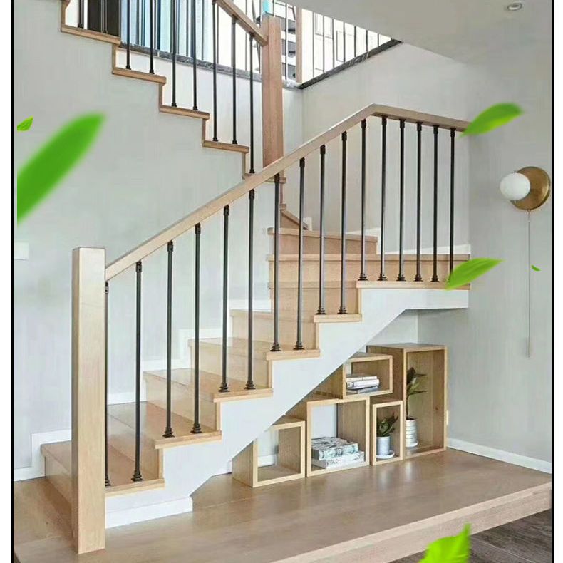 中式铁艺铝艺楼梯扶手家用室内阁楼碳钢围栏栏杆立柱简约护栏
