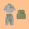 Dudu home Boy handsome Vest work clothes Three suit 2023 new pattern children Western style Children's clothing