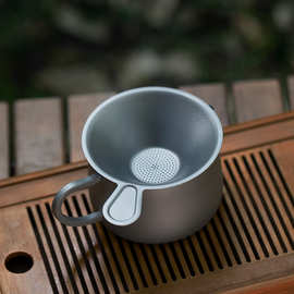 户外纯钛公道杯露营旅行泡茶杯钛茶具便携快客杯煮茶杯钛茶水杯