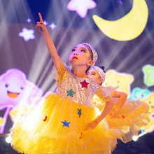 六一儿童演出服女童蓬蓬纱裙幼儿园可爱舞蹈小星星亮片裙表演服